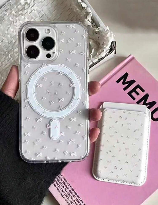 Cherry Bow 2-in-1 Magnetic Wallet Case