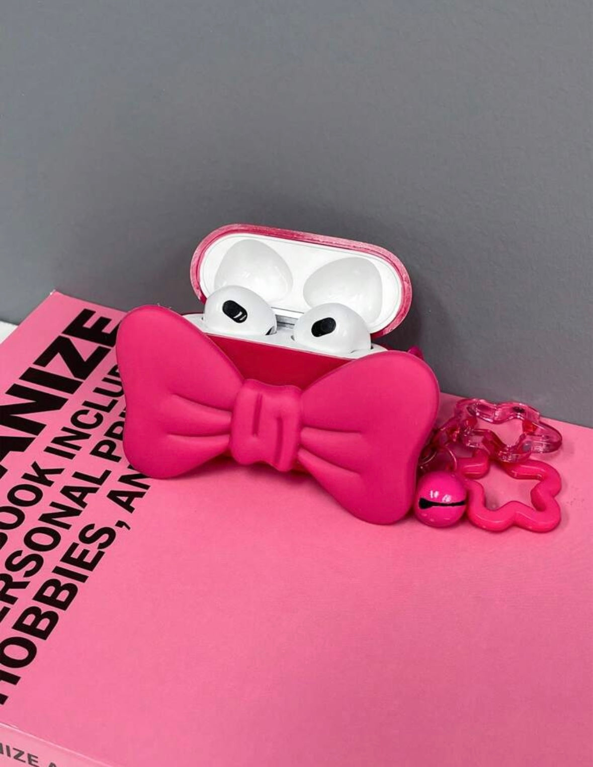 Hot Pink Bow 3D AirPods Case