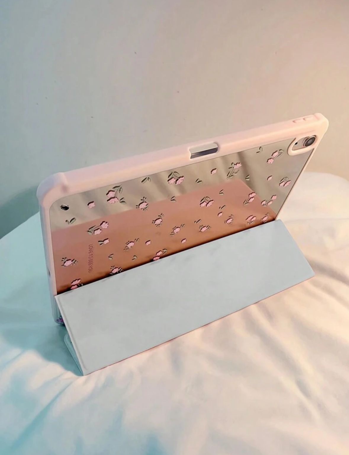 Pink Blossom Acrylic iPad Case with Pen Slot