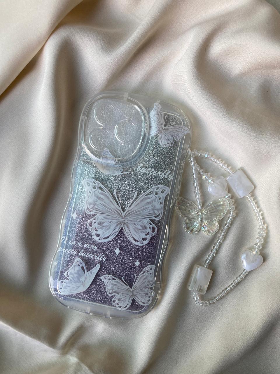 Butterfly Bling Case with Lanyard