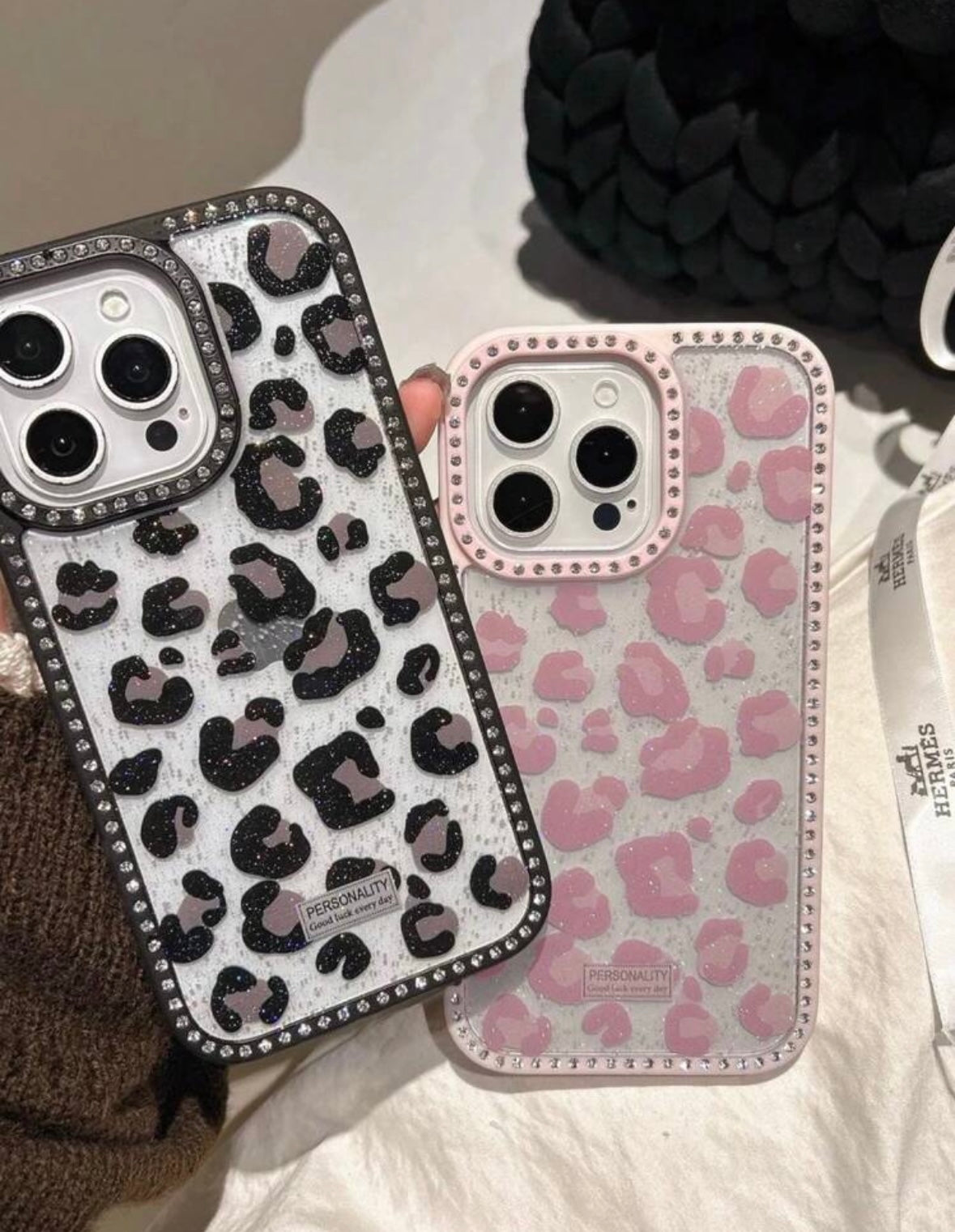 Rhinestone Cheetah Case