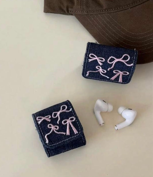 Embroided Bow AirPods Case
