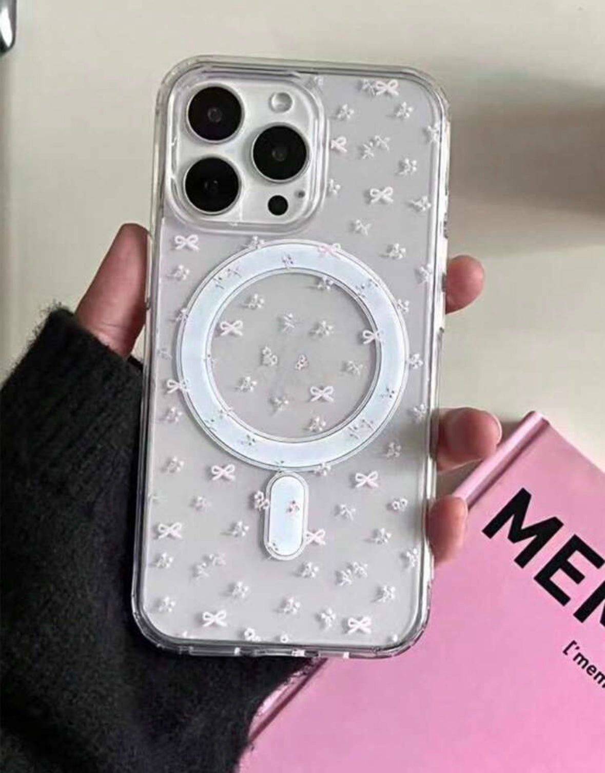 Cherry Bow 2-in-1 Magnetic Wallet Case