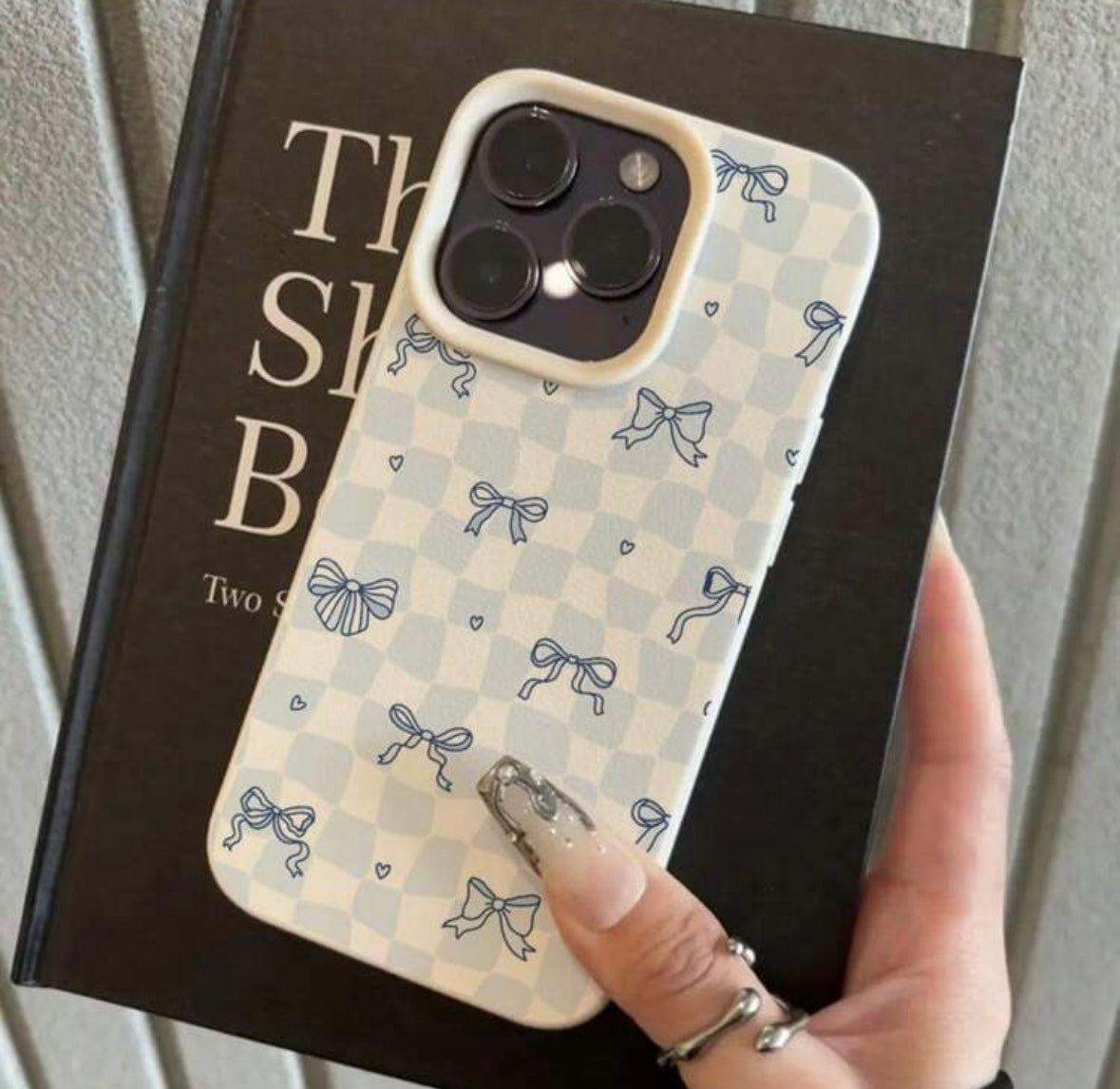 Blue Bow Plaid Case