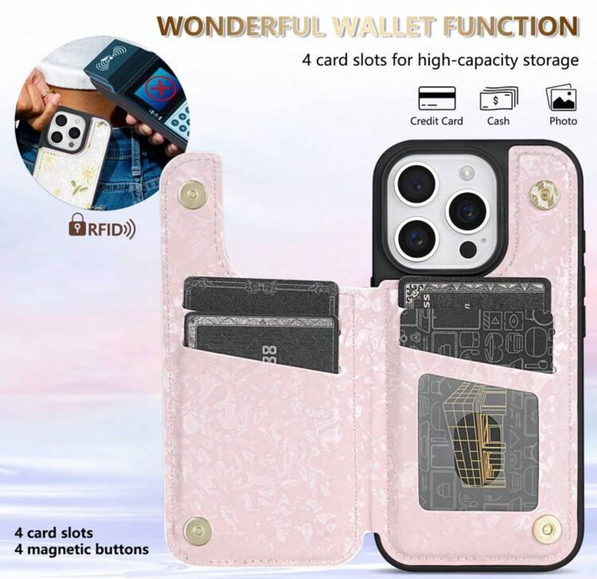 Luxe Chrysanthemum Wallet Case