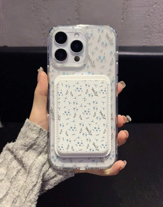 Blue Bloom 2-in-1 Magnetic Wallet Case
