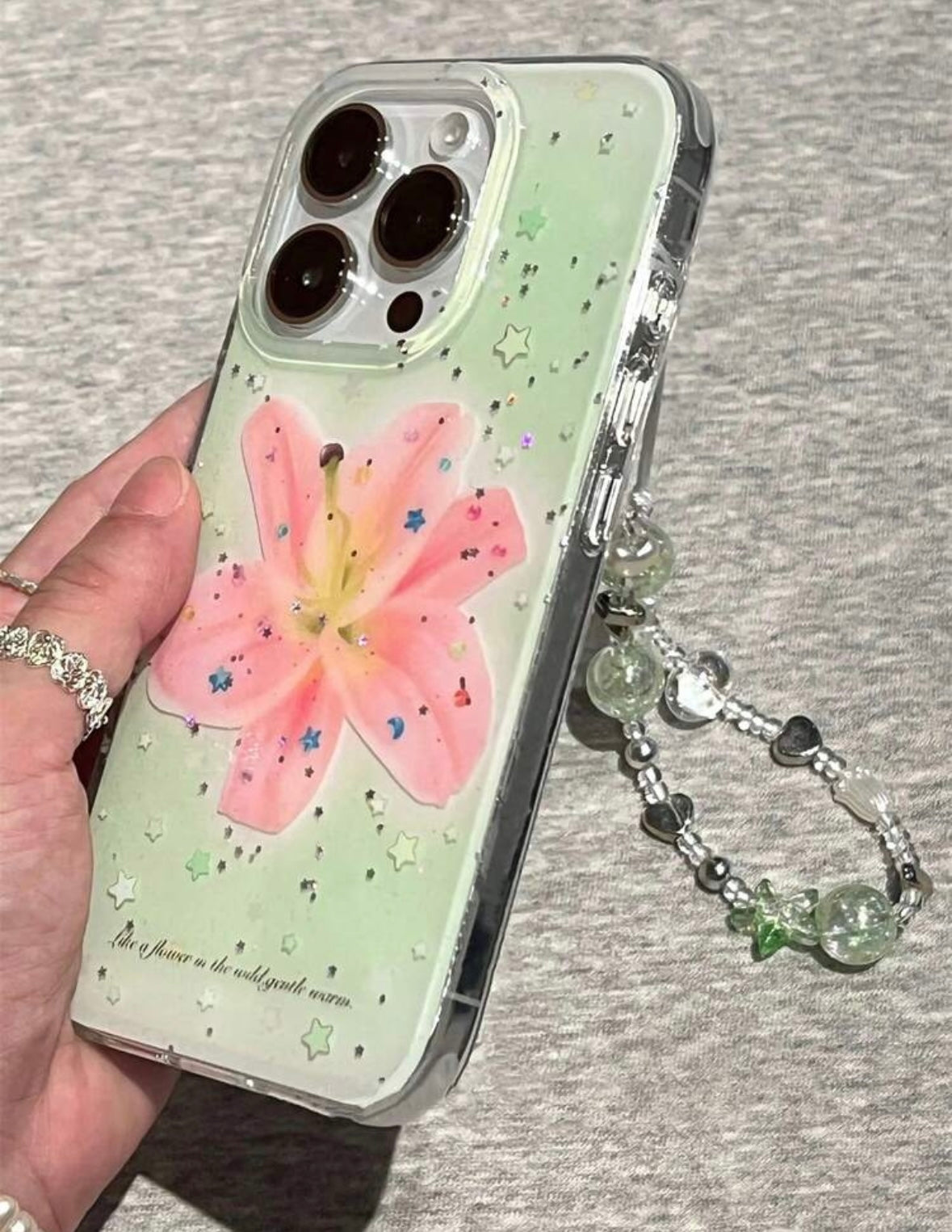 Sparkling Lilies Lanyard Case