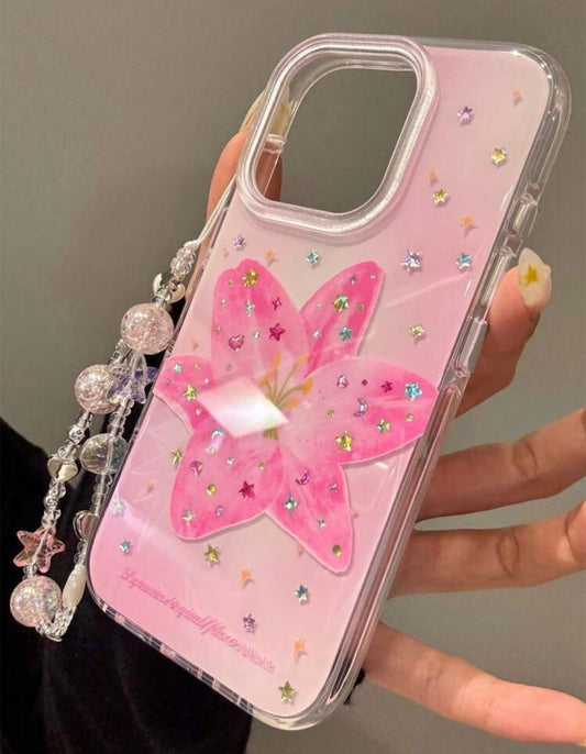 Sparkling Lilies Lanyard Case