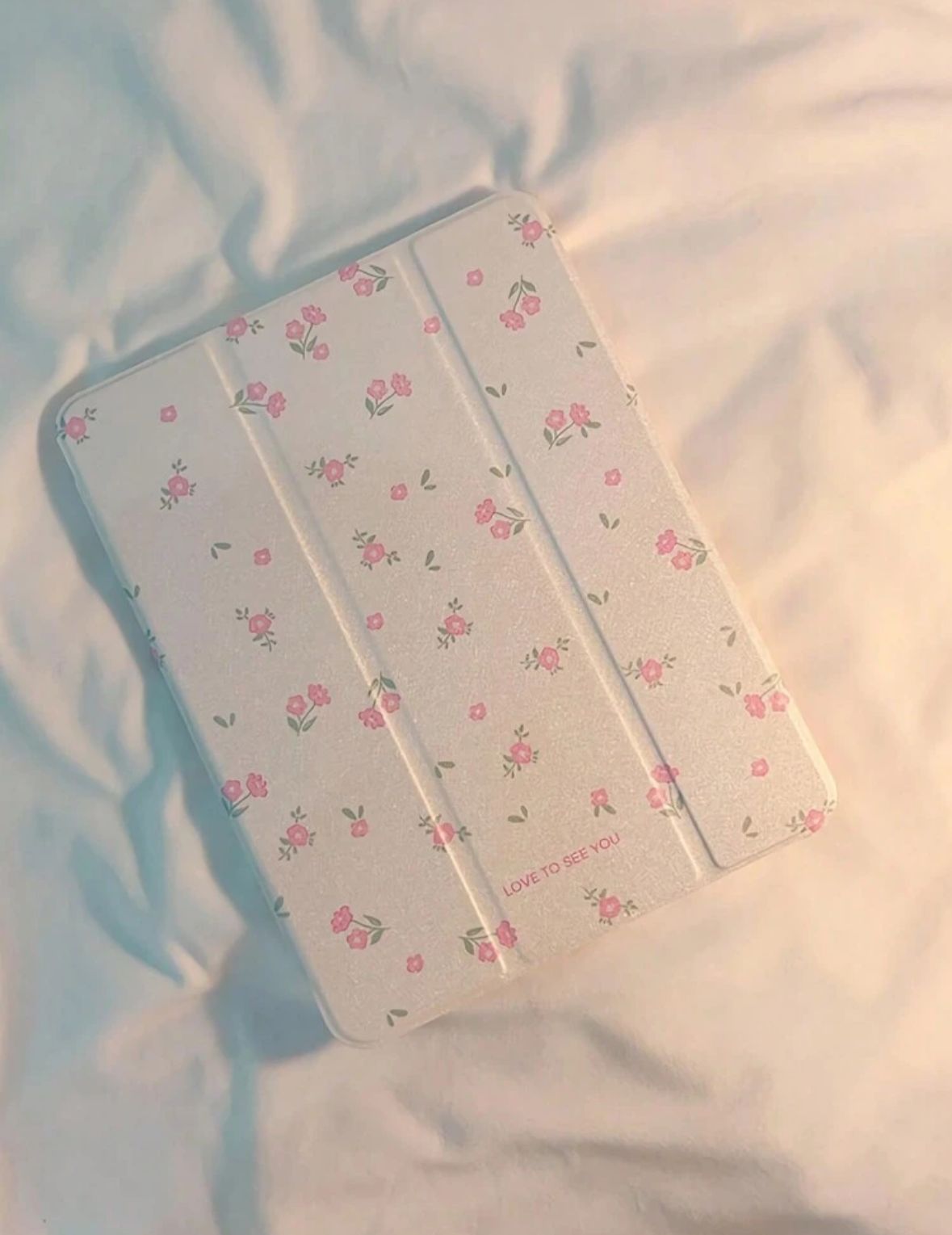 Pink Blossom Acrylic iPad Case with Pen Slot