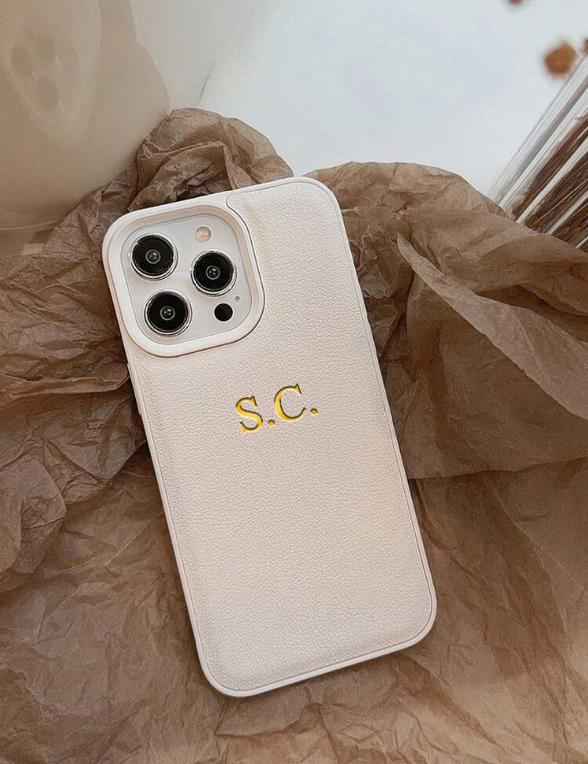 Personalized Leather Camera Cut Case