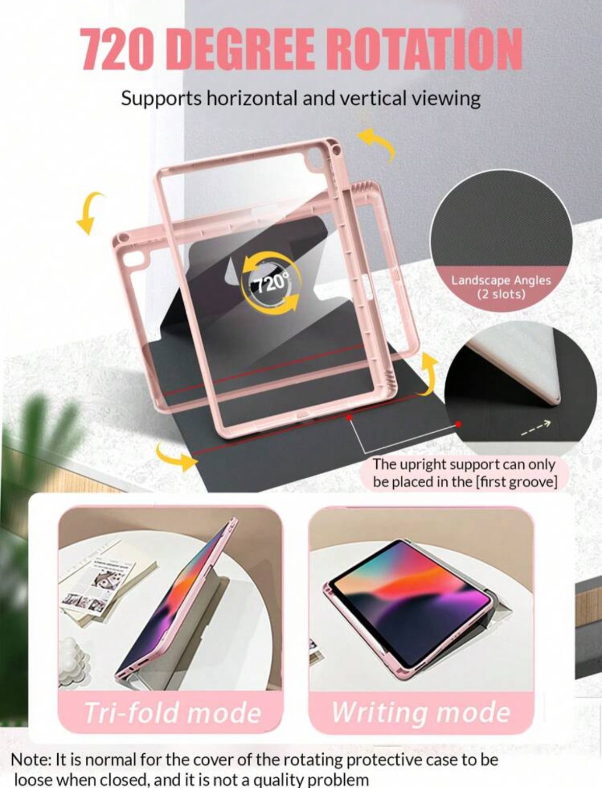 Rose Flutter iPad Case With Pen Slot