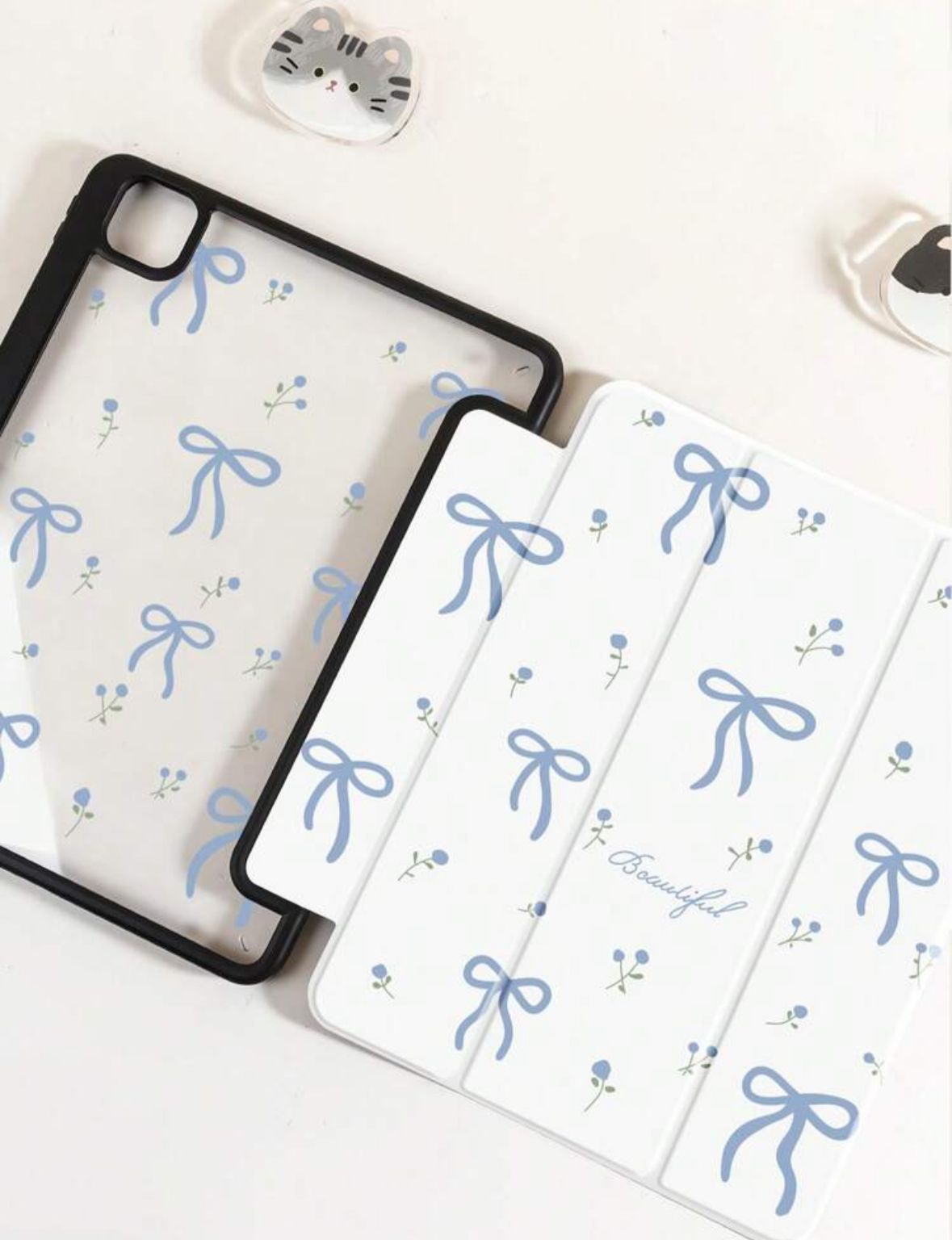 Blossom Bow Acrylic iPad Case with Pen Slot