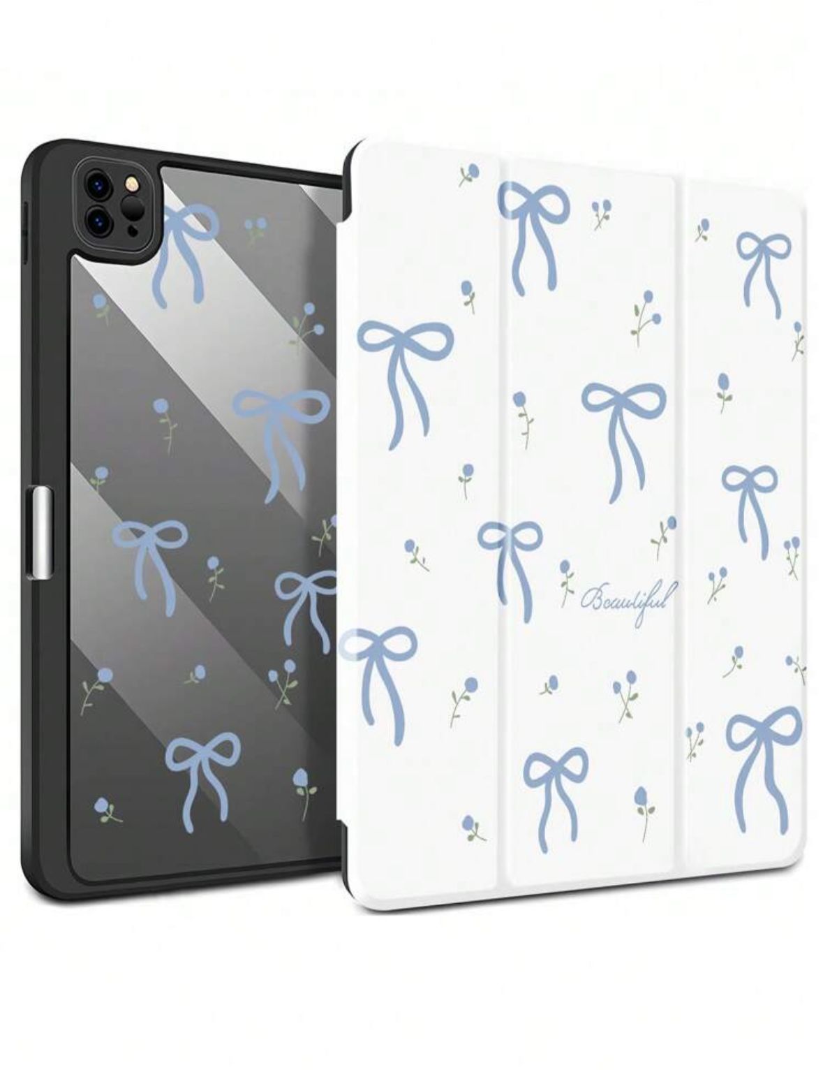 Blossom Bow Acrylic iPad Case with Pen Slot